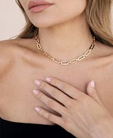 Ettika Golden Flat Rectangle Chain Necklace