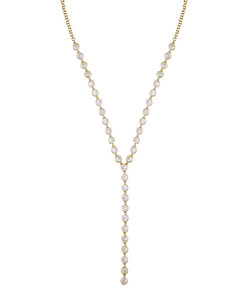 Vince Camuto Gold Tone Cascading Cubic Zirconia Y-Drop Necklace