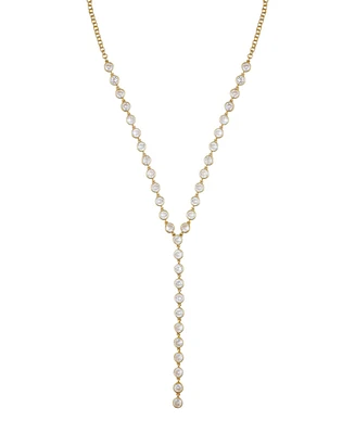 Vince Camuto Gold Tone Cascading Cubic Zirconia Y-Drop Necklace