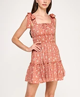 Trixxi Juniors' Printed Sleeveless Fit & Flare Dress