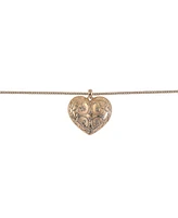 Rachel Rachel Roy Gold Tone Textured Heart Pendant Necklace