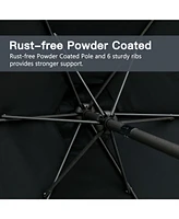 7.5ft 7.5ft Patio Umbrella with Crank and Push Button Tilt, Outdoor Table Market Umbrella with Aluminum Pole