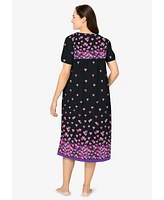 Only Necessities Women's Short Print Shirred Lounger