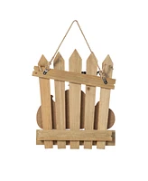 Glitzhome 14" Halloween Wood Jack-o'-Lantern Door Hanger