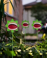 Glitzhome Halloween Metal Chomper Yard Stakes, Set of 3