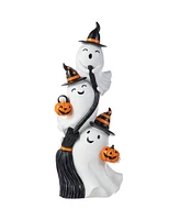 Glitzhome 21.75" Halloween Resin Stacked Ghost Porch Decor