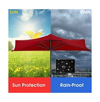 9 Feet Patio Bistro Half Round Umbrella without Weight Base