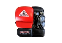 Amber Sports Mma Safety Training Gloves, Premium Leather, Shock Absorbing Foam,Adjustable Velcro Closure, Durable & Comfortable for Sparring,Red,Large
