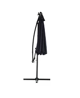 Flynama 10ft Solar Led Offset Hanging Market Patio Umbrella