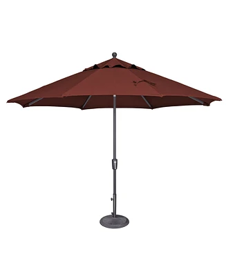Mondawe 11FT Octagon Patio Umbrella with Push-Button Tilt, Anthracite Frame