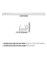 DELight 3.3" Plastic U Channel System Del-M031M 5PCS for 11/16"W x 3/8"H Rgb Rope Light Models Del-D50R,Del-D100R,Del-D150R
