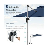 11 feet Outdoor Patio Umbrella with 360° Rotation and Adjustable Tilt