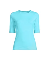 Lands' End Plus SunShade Upf 50 Elbow Sleeve Relaxed Rash Guard