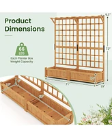 Slickblue Large Planter Container with Trellis and Hanging Roof