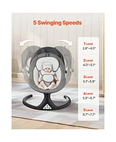 Slickblue Kids Swing 5 Speeds 3 Seat Positions Remote Control Toy Bar 3 Toys