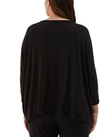 Ella Rafaella Plus Medallion Print Knit 3/4 Sleeve Top