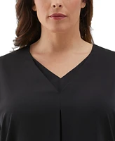 Ella Rafaella Plus Layered Dolman Short Sleeve Top