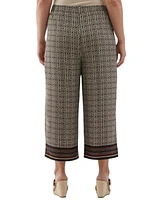 Ella Rafaella Plus Medallion Print Wide Leg Crop Pants