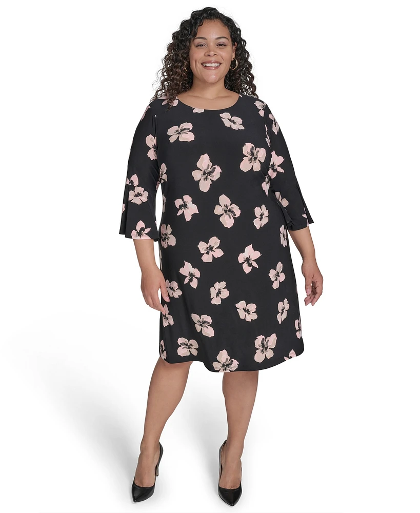 Tommy Hilfiger Plus Jersey Floral-Print Shift Dress