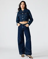 Steve Madden Women's Brixton Button-Front Cotton Denim Jacket