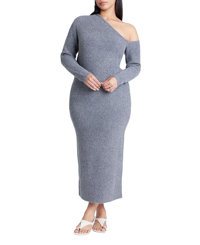 Eloquii Women's Plus Off Shoulder Sweater Dress