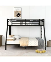 Metal Twin Xl over Queen Bunk Bed for Teens and Adults, Space-Saving/Noise Reduced/No Box Spring Needed