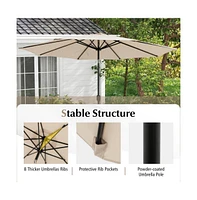 10 Feet Outdoor Patio Umbrella with Tilt Adjustment and Crank