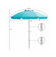 6.5 Feet Beach Umbrella with Carry Bag without Weight Base