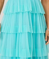 J Mendel Women's Halter Tiered Midi Dress