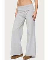 Edikted Women's Wide Leg Fold Over Pants