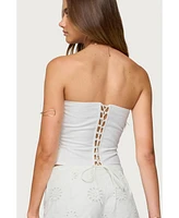 Edikted Women's Hadar Linen Look Corset