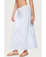 Edikted Women's Charley Floral Tiered Maxi Skirt