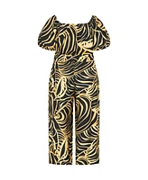 City Chic Women's Erica Swirl Jumpsuit