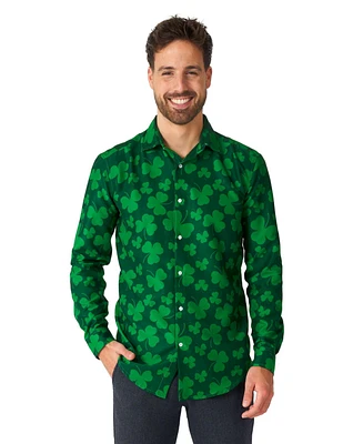 Suitmeister Men's St. Pats Green - Button Down Shirt for Men for St. Patrick's Day - Long sleeve