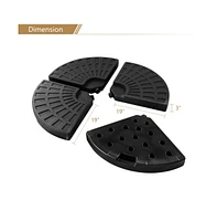 4 Pieces Round Cantilever Umbrella Base with Carry Handles for Garden