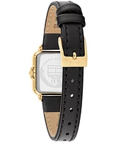 Tommy Hilfiger Women's Quartz Black Leather Strap Watch, 22.5mm