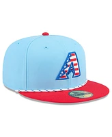 New Era Men's Light Blue/Red Arizona Diamondbacks 2025 Fourth of July 59FIFTY Fitted Hat
