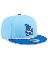 New Era Men's Light Blue/Blue Los Angeles Dodgers 2025 Fourth of July 59FIFTY Fitted Hat