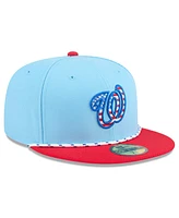New Era Men's Light Blue/Red Washington Nationals 2025 Fourth of July 59FIFTY Fitted Hat