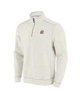 Tommy Bahama Men's Cream Atlanta Braves Sport Tobago Bay Tri-Blend Half-Zip Sweatshirt