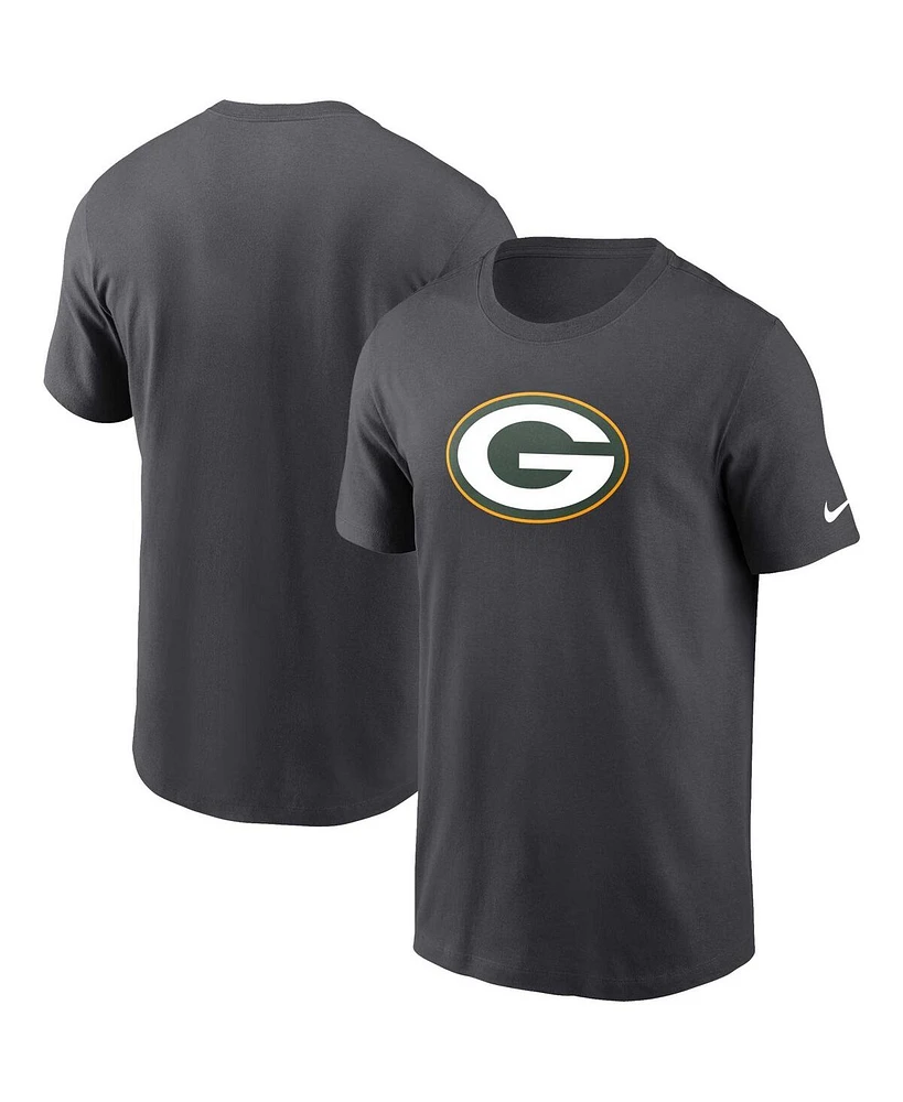 Nike Men's Anthracite Green Bay Packers Logo Essential T-Shirt
