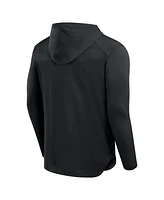 Fanatics Men's Black Los Angeles Dodgers Front Office Power Mono Long Sleeve Hoodie T-Shirt