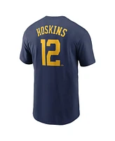 Nike Men's Rhys Hoskins Navy Milwaukee Brewers Fuse Name Number T-Shirt