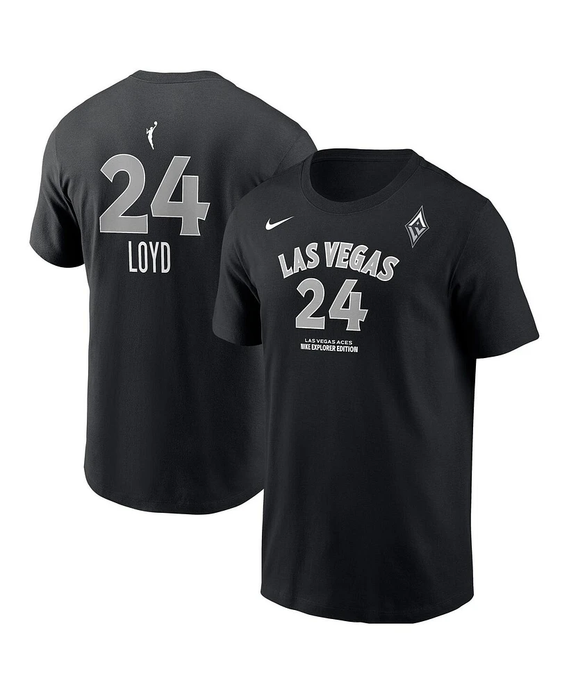 Nike Men's Jewell Loyd Black Las Vegas Aces Explorer Edition Name Number T-Shirt
