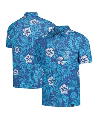 Margaritaville Men's Navy Cleveland Guardians Palm Shade Party Button-Up Shirt