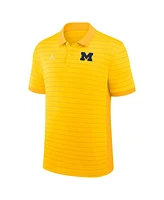 Jordan Men's Maize Michigan Wolverines 2025 Early Season Coaches Sideline Victory Stripe Performance Polo Shirt