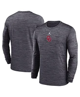 Jordan Men's Black Oklahoma Sooners 2025 Sideline Velocity Performance Long Sleeve T-Shirt
