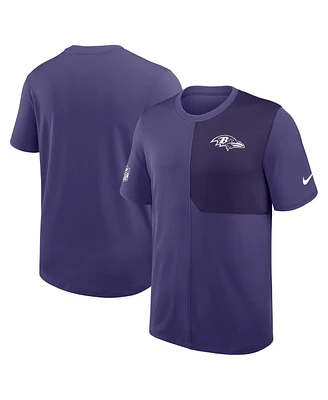 Nike Men's Purple Baltimore Ravens Sideline Uv Performance Coach T-Shirt