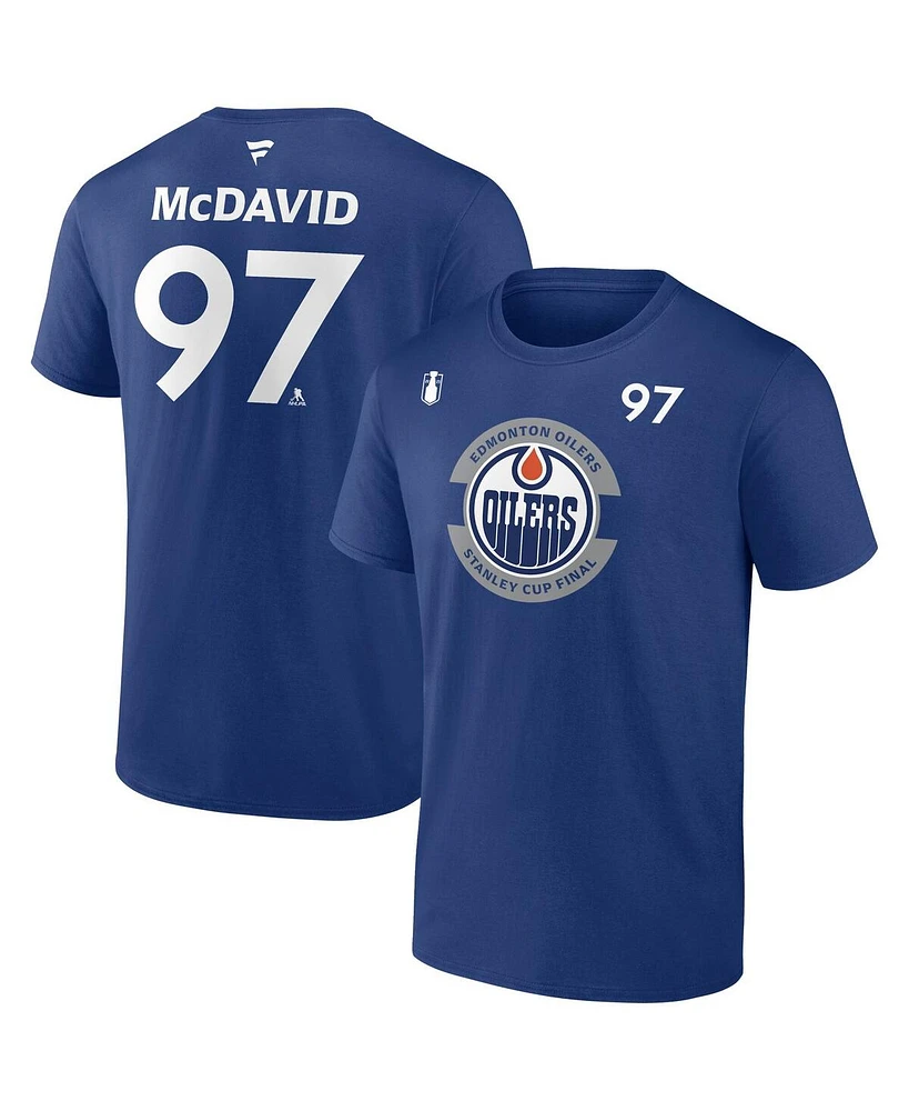 Fanatics Men's Connor McDavid Royal Edmonton Oilers 2025 Stanley Cup Final Name Number T-Shirt