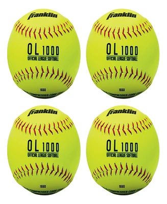 Franklin Sports 4 Official League Yellow Softballs